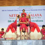 Blind College Students Acrobatic Pyramid formation