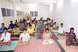 Blind College Students Yoga Class