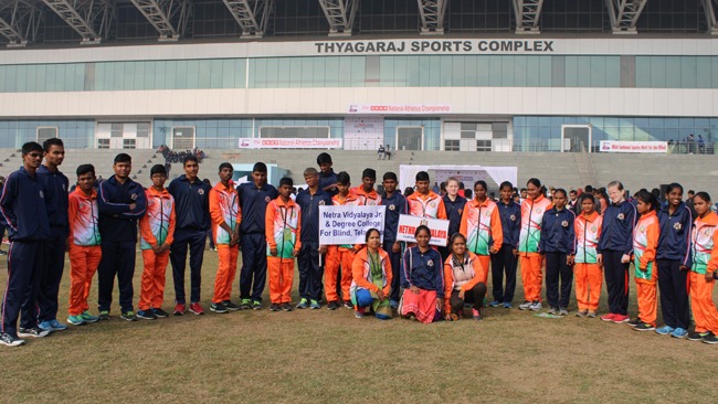 Nethra students win 32 medals and a Team championship award in IBSA sports meet